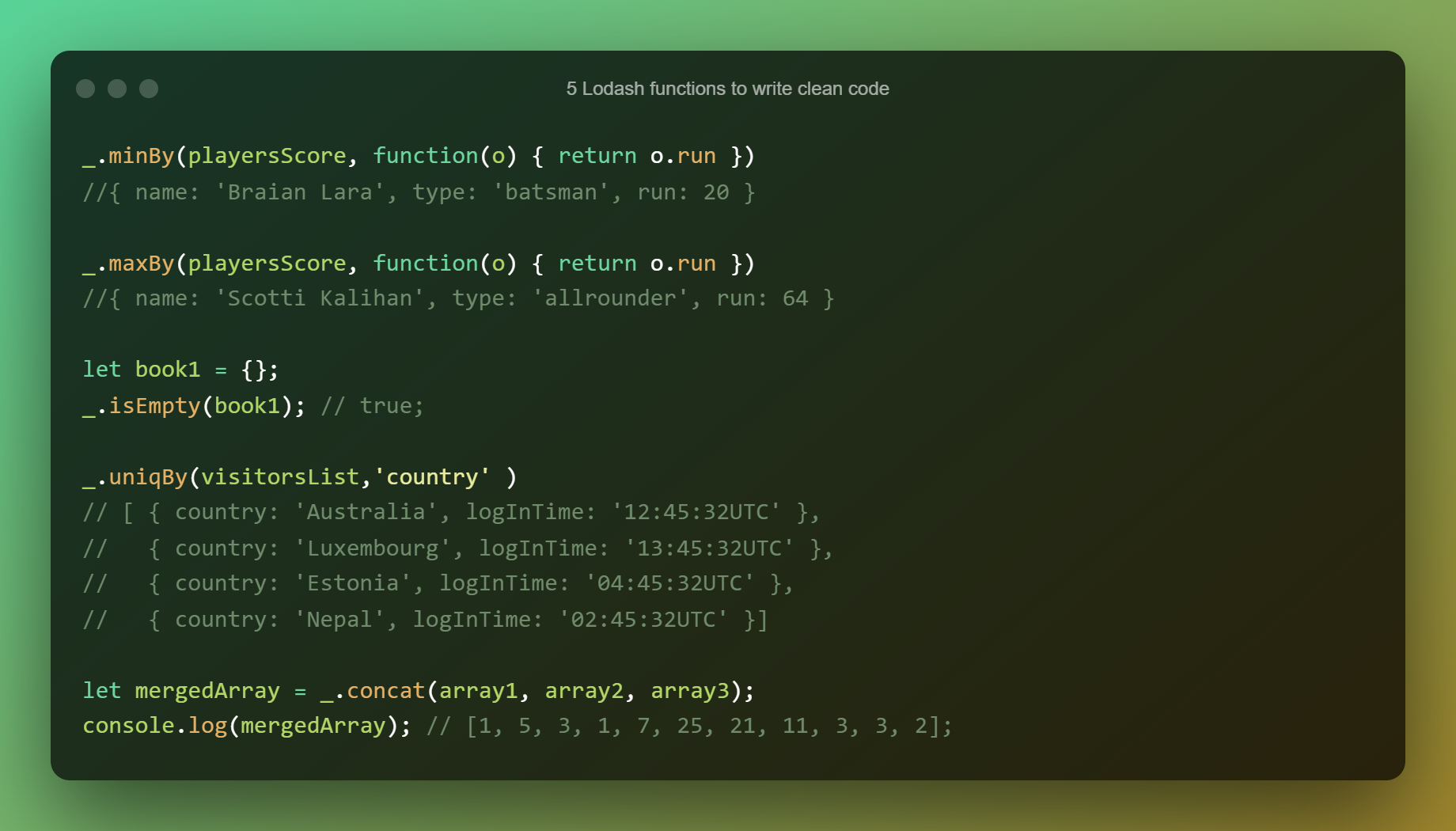 5 lodash functions to write clean code